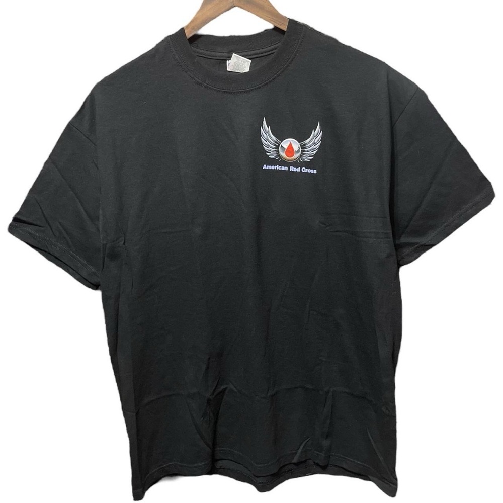 American Red Cross Give Blood Motorcycle Biker graphic short sleeve casual Shirt